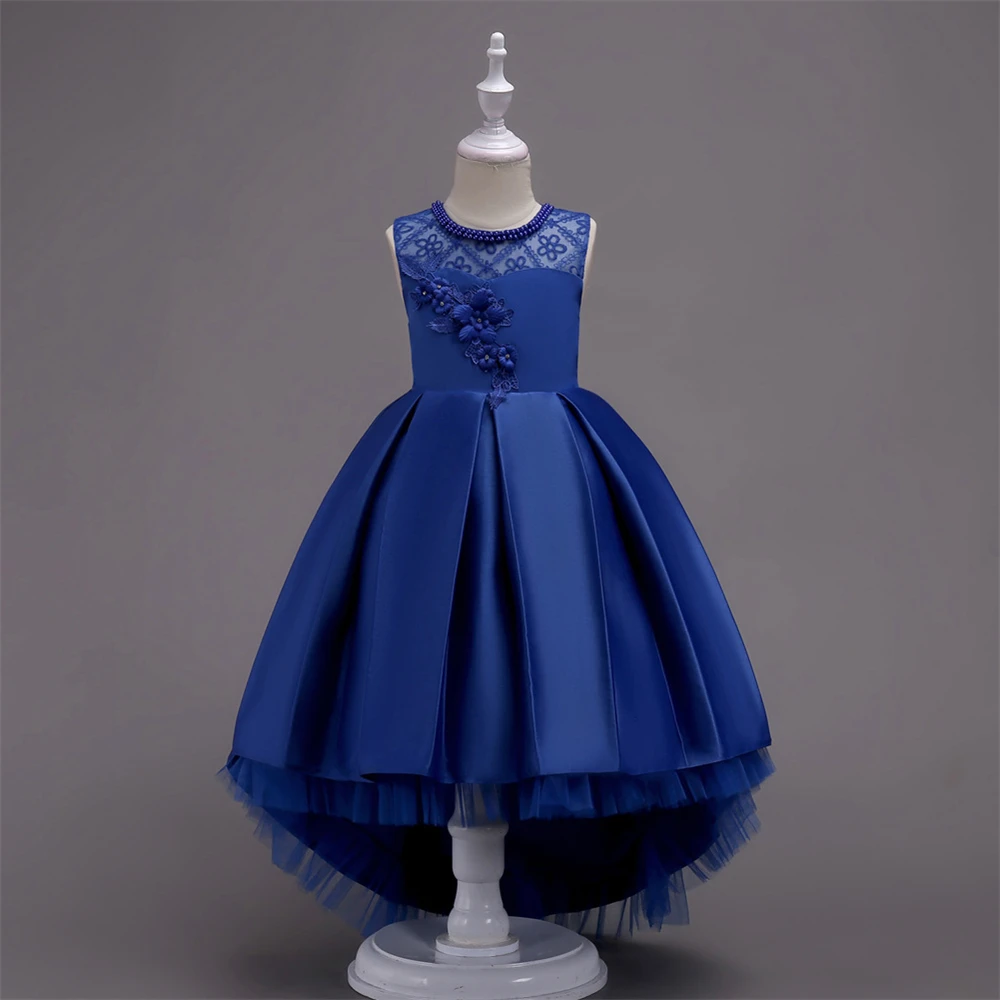 Yeedison 2018 Embroidery Girls Party Dance Dress Lace Floral Kids Princess Dresses Elegant Bow Children Costumes Girl Ball Gowns (2)