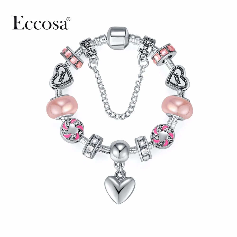 Eccosa Special Design Mom Bracelets &amp Bangles Fashion Jewelry Rhinestones Beads Accessories Fit Diy Charm For Women | Украшения и