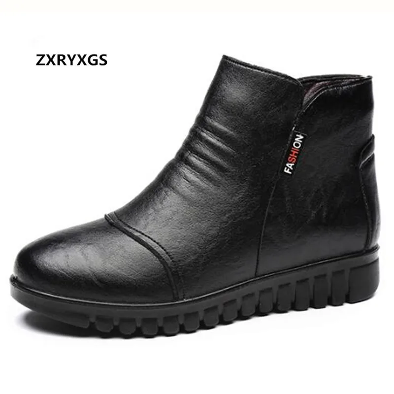 

ZXRYXGS brand boots 2018 new Winter Warm Middle-aged women Shoes Ankle Boots Fashion Comfortable Winter Shoes Snow Boots