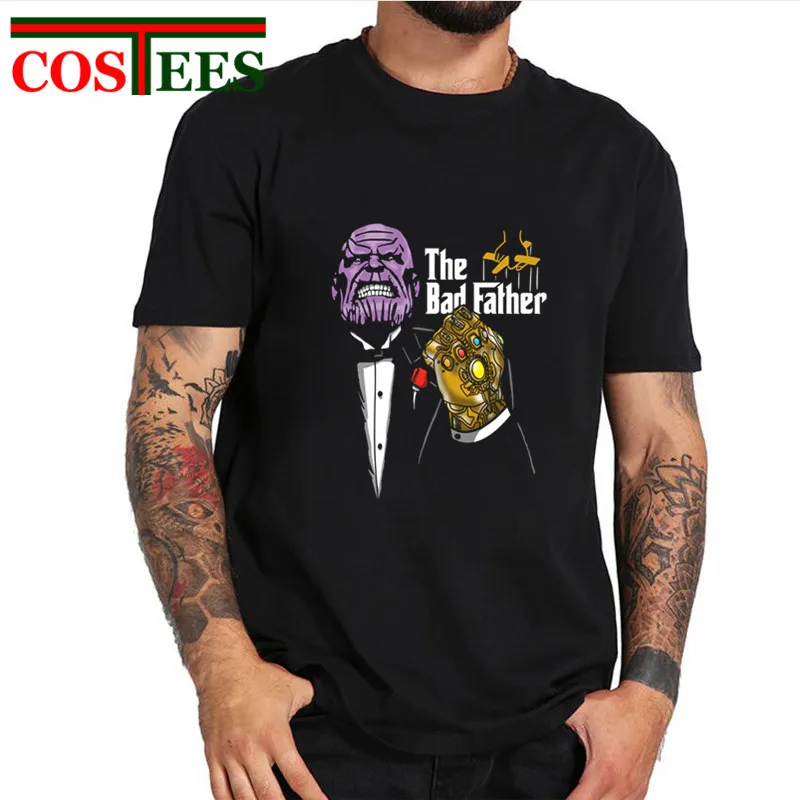 Пародия Мстители Бесконечность войны Bad father Thanos футболки для мужчин Civil War супер