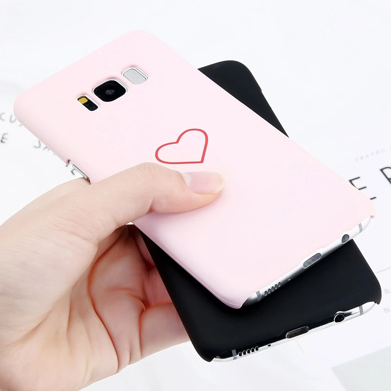 Lovebay жесткие чехлы для пар, чехол для samsung Galaxy S7 Edge S8 S9 Plus Note 8 9 Love Heart стильная модная простая задняя крышка