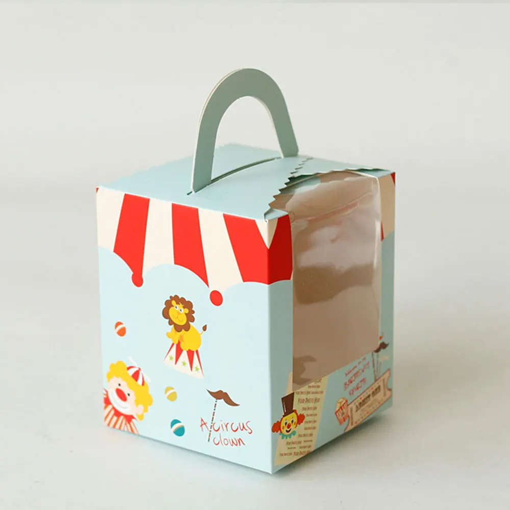 

9.4*9.2*11 Cm Colorful West Point Bag Covers Gift Boxes Cake Box Candy Baking Packaging Cartoon Cookie Dessert Package Storage