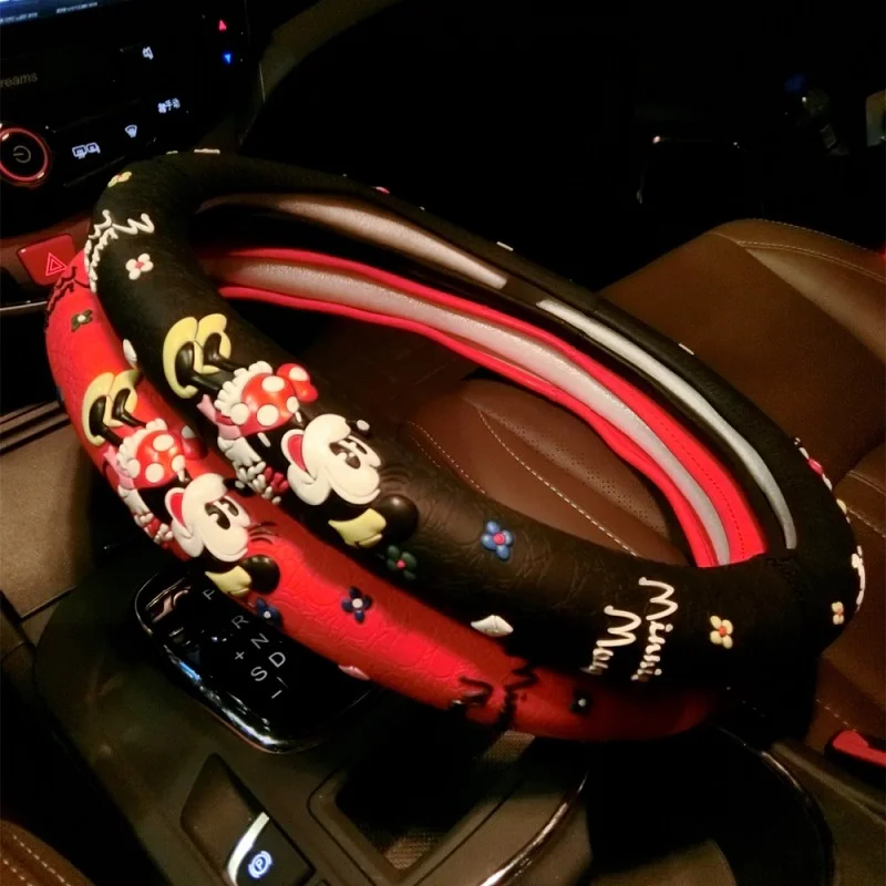 

Ciliken Cute Steering Wheel Cover Cartoon Mickey Car Steering cover auto accessories interior for women cover steering whee skin