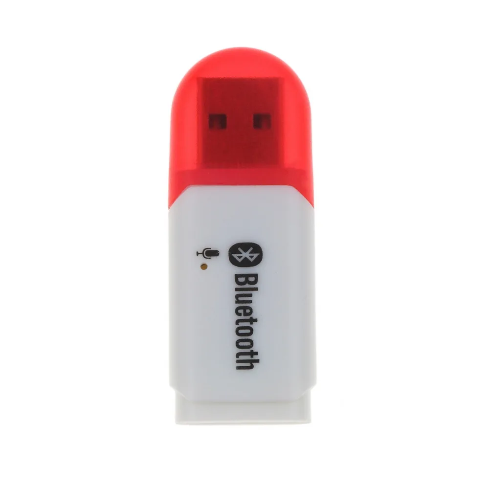 Kebidu Mini USB Bluetooth 5,0 приемник беспроводной адаптер аудио стерео автомобильный комплект с микрофоном для компьютера Автомобильный плеер динамик - Цвет: Красный