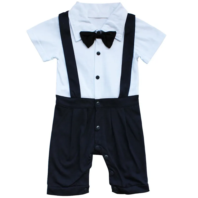

Newborn Baby Rompers Summer Baby Boy Clothing Sets Roupa Bebes Gentleman Newborn Baby Clothes Short Sleeve Infant Boys Jumpsuit