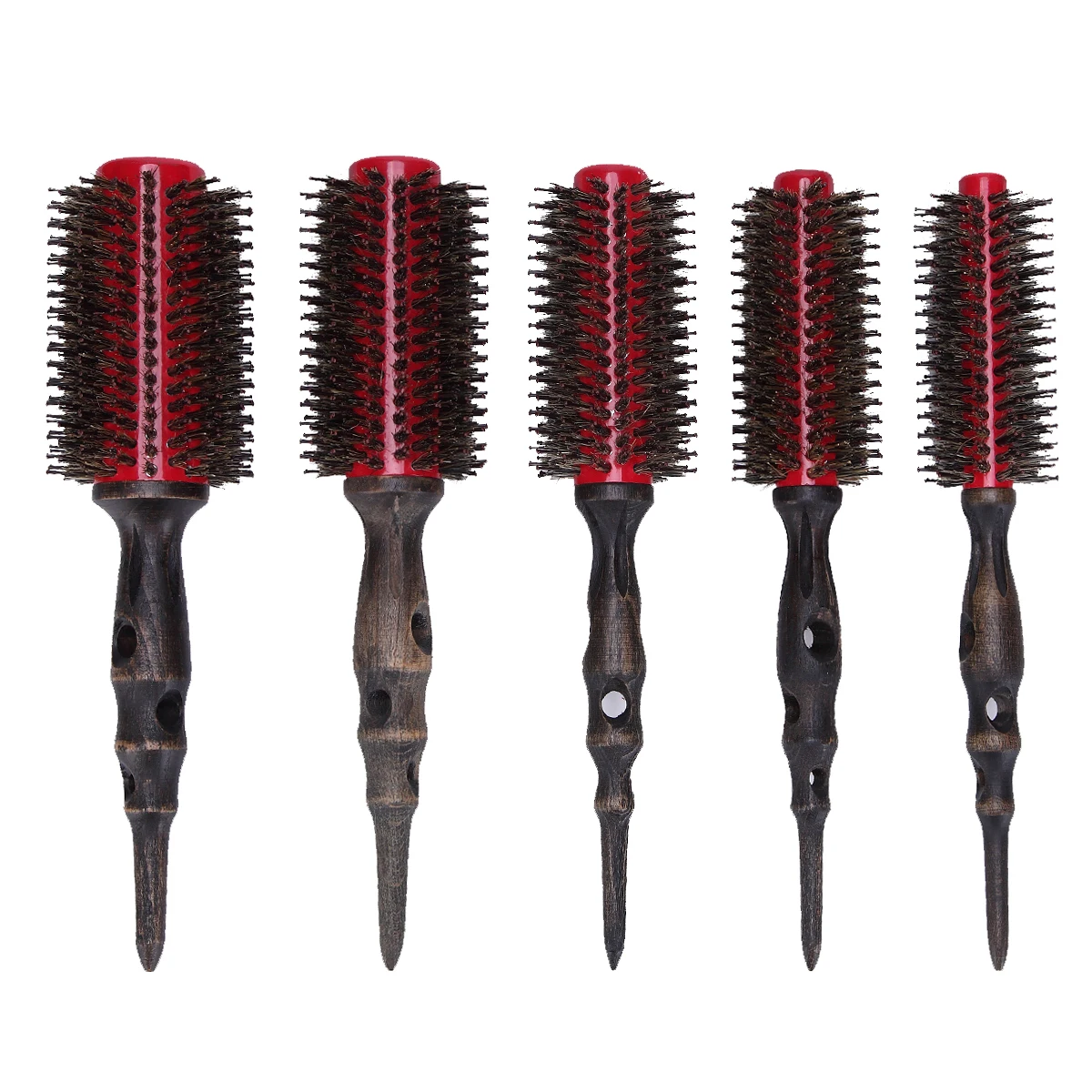 5Pcs/set Professional Hair Round Brushes Retro Style Curler Combs Hairdressing Straight Quiff
