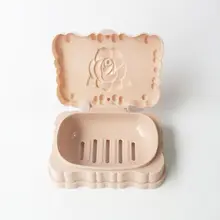 Элегантное полезное розовое формованное мыло коробочка, мыльница держатель для ванной комнаты протечка воды дизайн мыльница цвет случайный