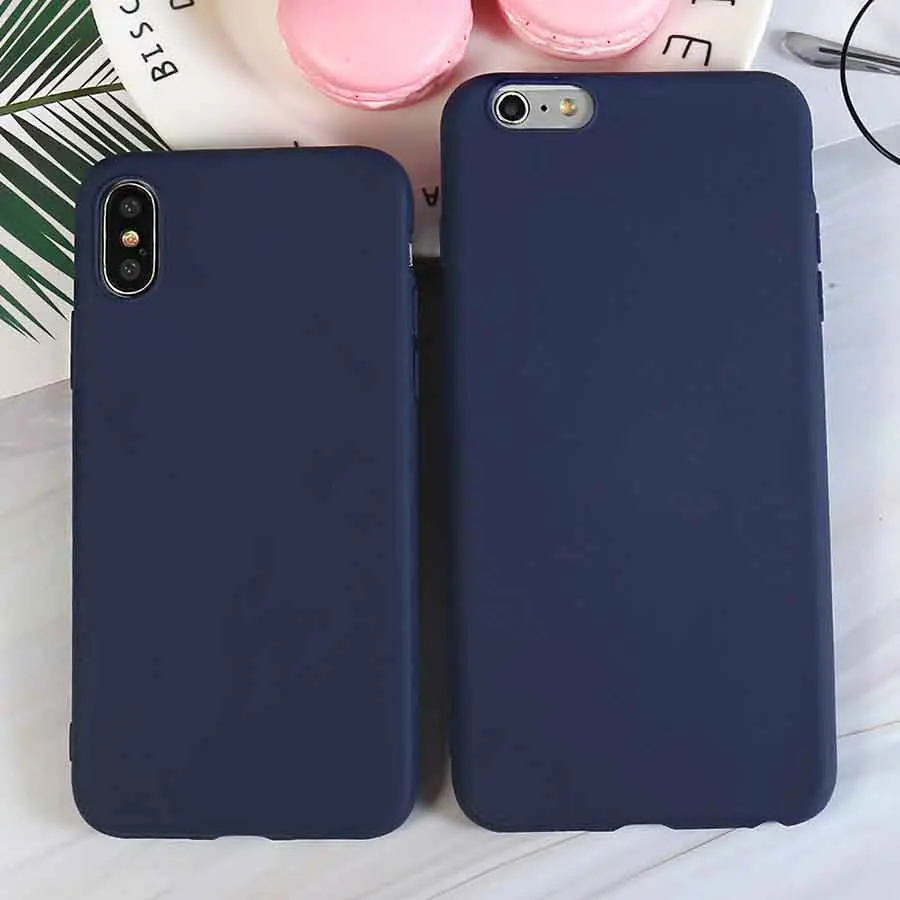 Роскошный темно-синий силиконовый чехол для телефона iPhone X XR XS Max 5 5S SE 6 6S 7 8 Plus 11 Pro