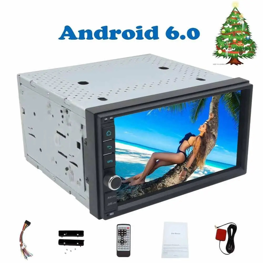 

Double din Quad-core 7'' 2 din Android 6.0 car radio autoradio radio car auto No DVD player in dash Built-in 3D offline GPS Map