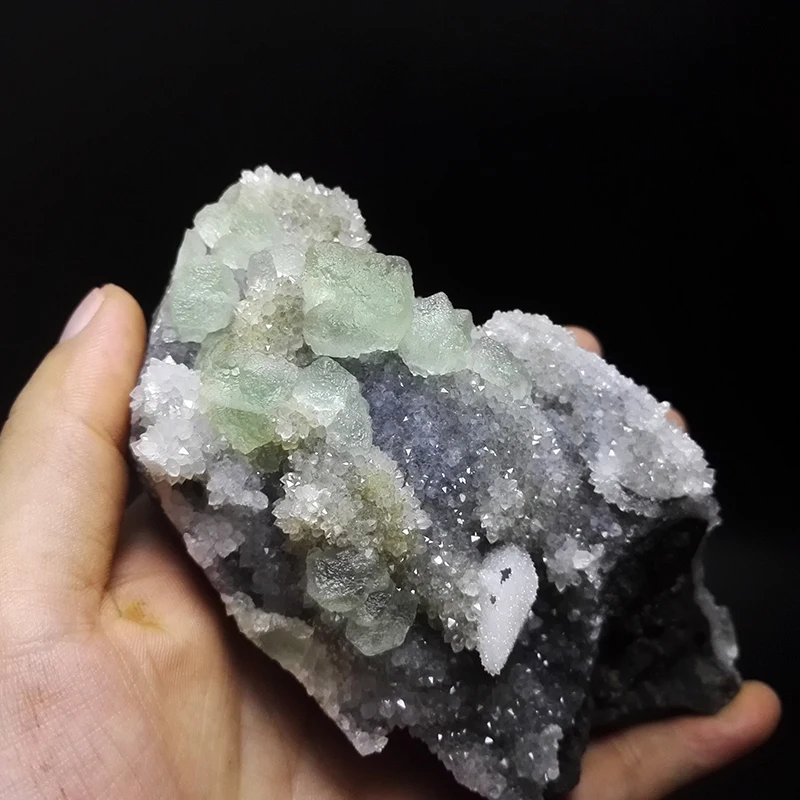 

520g NATURAL Stones and Minerals green Fluorite White quartz crystal RARE ORE UNIQUE SPECIMENS CN Y10 31