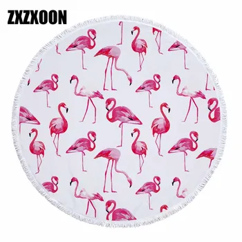 

Animals Flamingo and Pineapple Bath Towels for Adults Swimming Towel Towels Bathroom Round Beach Towel with Tassels 150cm