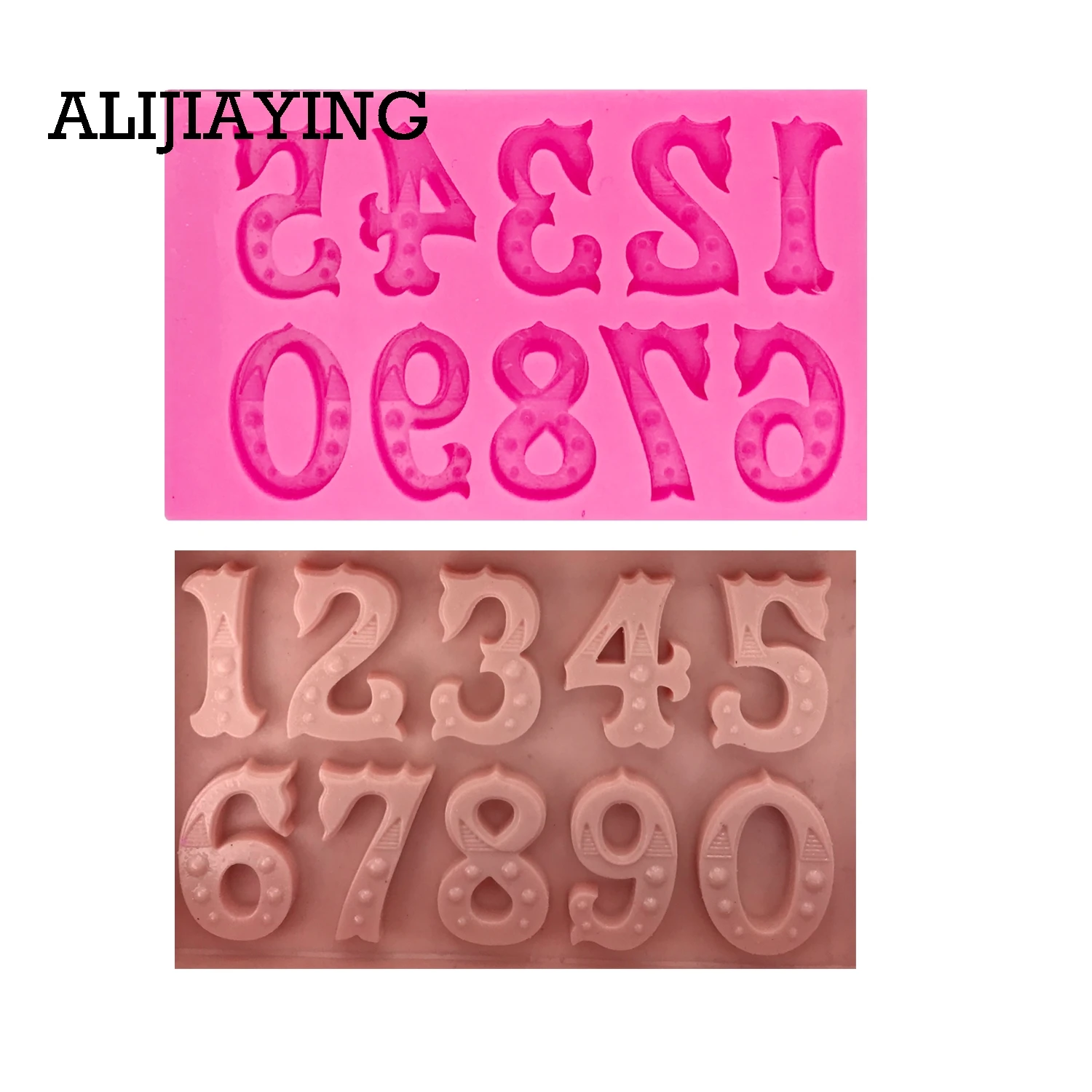 

M1395 DIY Number 0-9 mould silicone mold cake dessert Decorating tool fondant chocolate Clay craft Resin mould