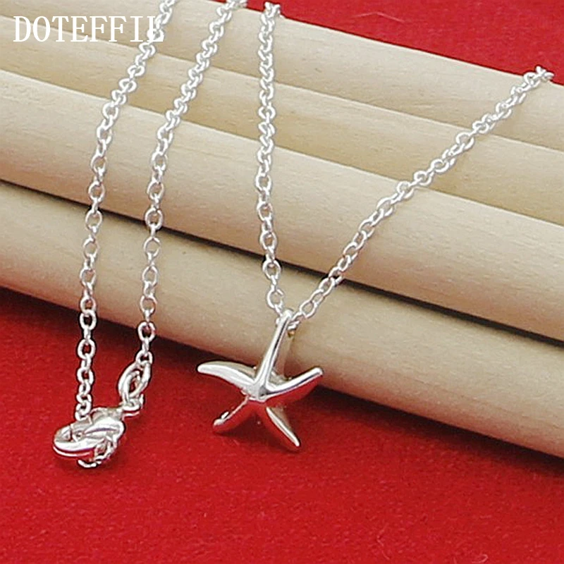 Роскошные женские ювелирные изделия 925 серебряного цвета ожерелье цепочка для девушек короткое ожерелье звезда ювелирные изделия оптом