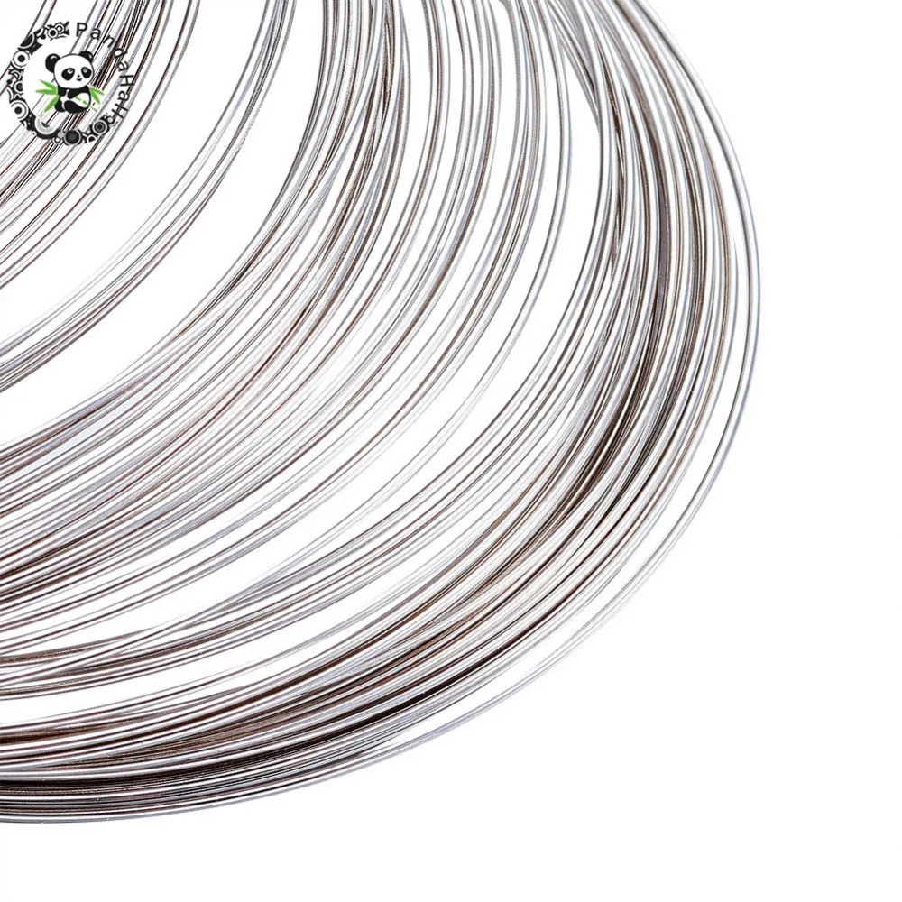 Pandahall 65 мм диаметр стальная проволока для бусин с эффектом памяти Платиновый цвет для изготовление браслетов DIY ювелирных изделий около 100 кругов/сумки