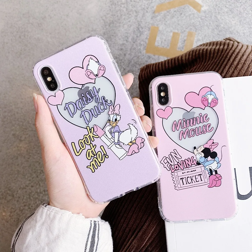 

Cartoon Minnie Daisy Phone Cases For iPhone X 6 6S 7 8 Plus Case Silicone Soft TPU Back Cover Airbag Case For iPhone XR XS MAX