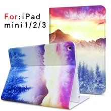 

For Apple ipad mini 1/2/3 case protective Smart sleep High-definition painted pattern Full package soft shell 7.9inch A1432