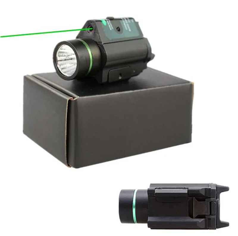 Tactical LED Pistol Flashlight Green Laser Combo Handgun Sight 200