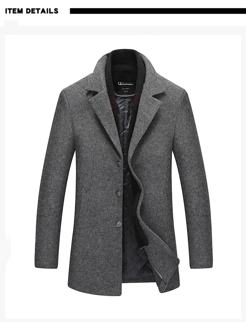 BOLUBAO, мужское зимнее шерстяное пальто, мужской шарф с отворотом, сплошной цвет, толстая смесь, шерстяное бушлат, мужской Тренч, пальто в деловом стиле, повседневное пальто