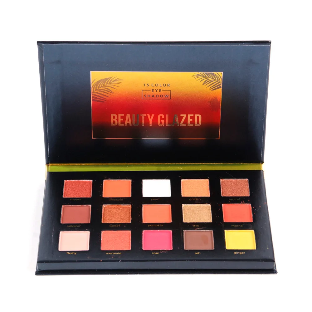 

BEAUTY GLAZED Eye Shadow Palette Makeup Long-lasting Eyeshadow Natural Matte Shimmer Easy to Wear Make up Palette 15 Colors