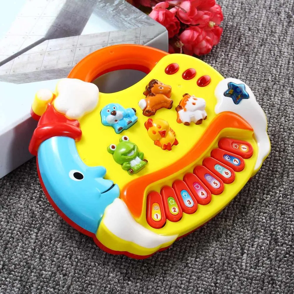 Забавная Милая Детская Музыкальная развивающая игрушка в виде животного на ферме пианино для раннего обучения развивающая музыкальная игрушка для детей