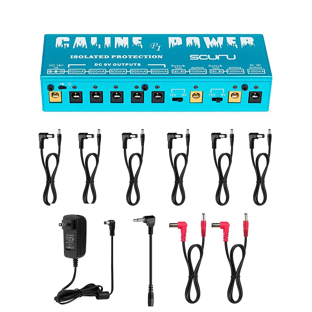 

Electric Guitar Effect Power Supply Station Distributor 8 Isolated DC Outputs for 9V/ 12V/ 15V/ 18V Guitar Pedal