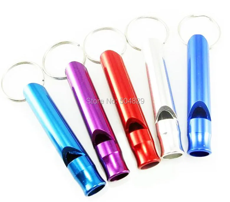 1000 pcs/lot Outdoor Safety Survival Emergency Whistle Key Chain Aluminum Alloy Metal for hiking Camping