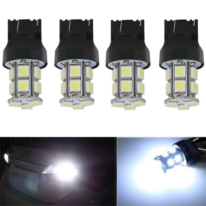 Freio de Estacionamento Fonte de Luz 13 5 w 7443 Smd 5050 Led Pure White Car Auto Lâmpada Reversa Dc12v 50 * T20 W21 - 4 Lâmpada de sinal