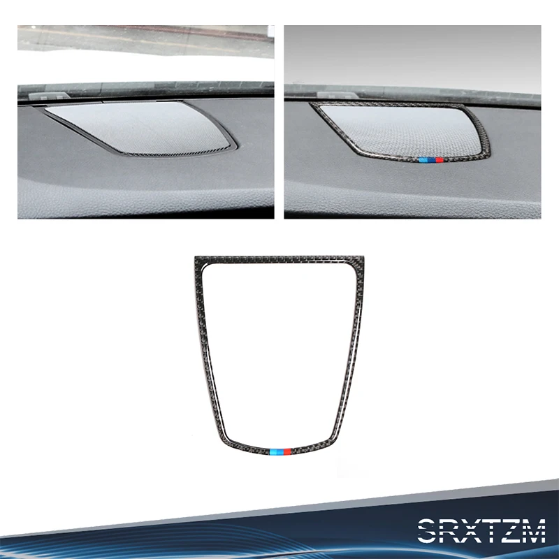 

SRXTZM Car Interior Carbon Fiber Dashboard Speaker Panel Decoration Car Styling Stickers Decoration For BMW F10 5 Series GT