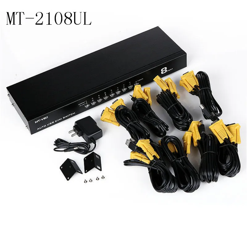 

8 Ports Automatic USB 2.0 KVM SWITCH with Synchronous mode, Hotkey or button Multi-PCs VGA Controller 19' Rack MT-2108UL Auto