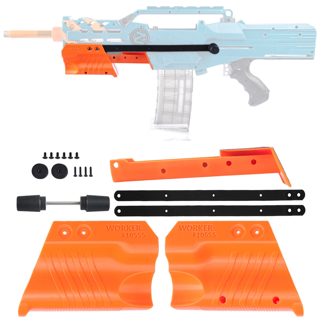 

Worker F10555 No.191 Pull-down Kit for Nerf ZED Squad Longshot - Orange