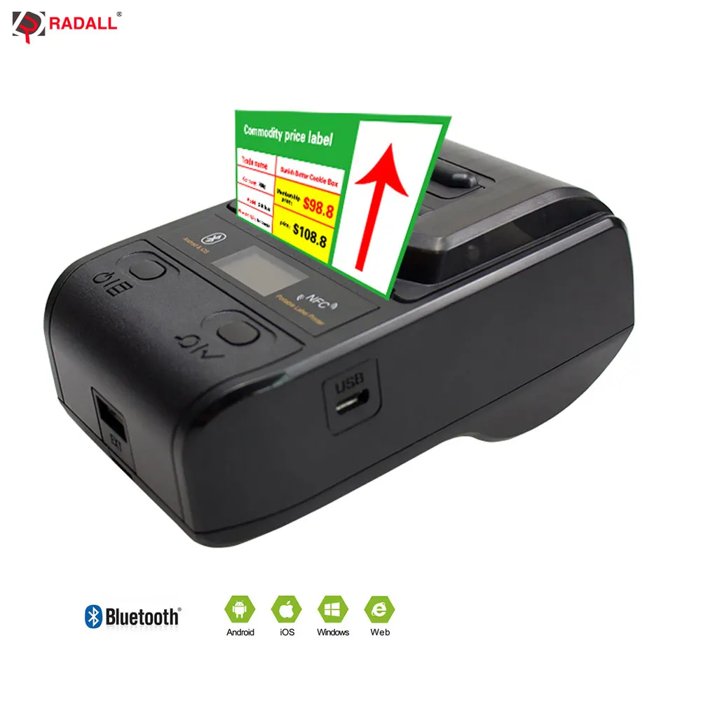 

NETUM Bluetooth Thermal Label Printer Mini Portable 58mm Receipt Printer Small for Mobile Phone Ipad Android / iOS NT-G5