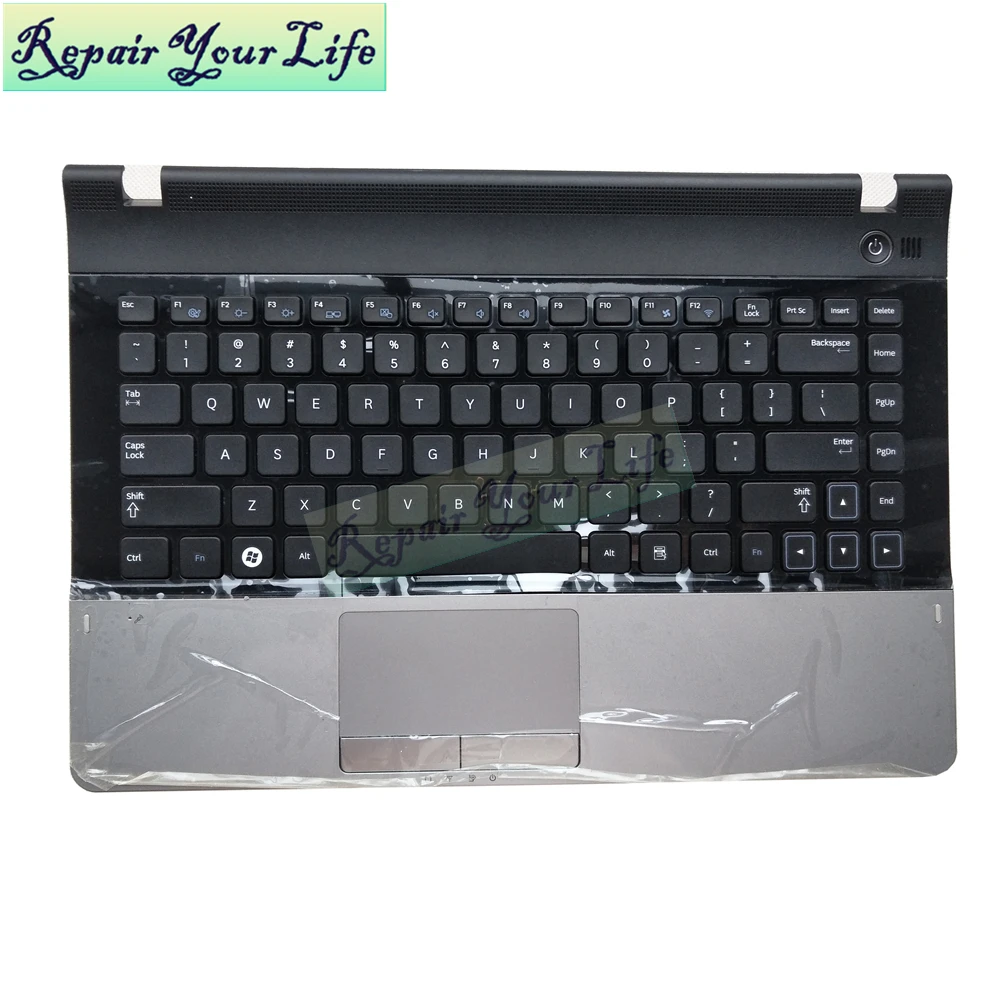 Новая клавиатура 300E4X US Palmrest для SAMSUNG 3430EA NP300E4A 305E4A 300E43 3431EX черная с серебряной