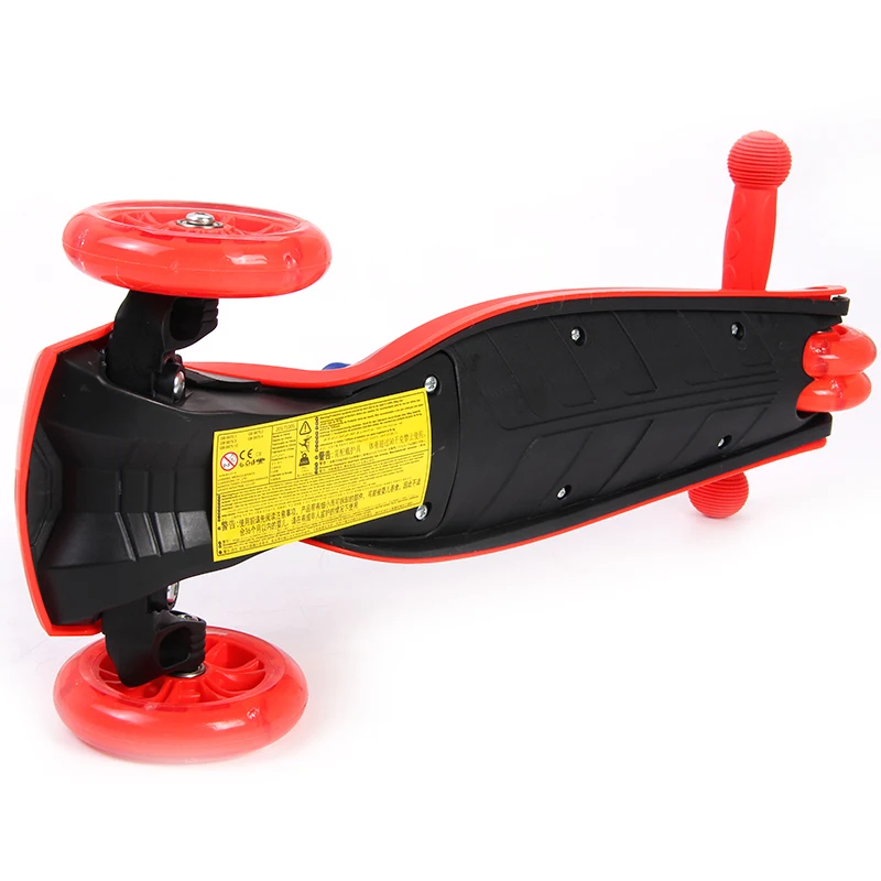 Ultimate Spider Man Super Hero Kids Flash Wheels Twist Scooter Outdoor Toys Adjustable Height Foldable Scooters Red For 3-10year