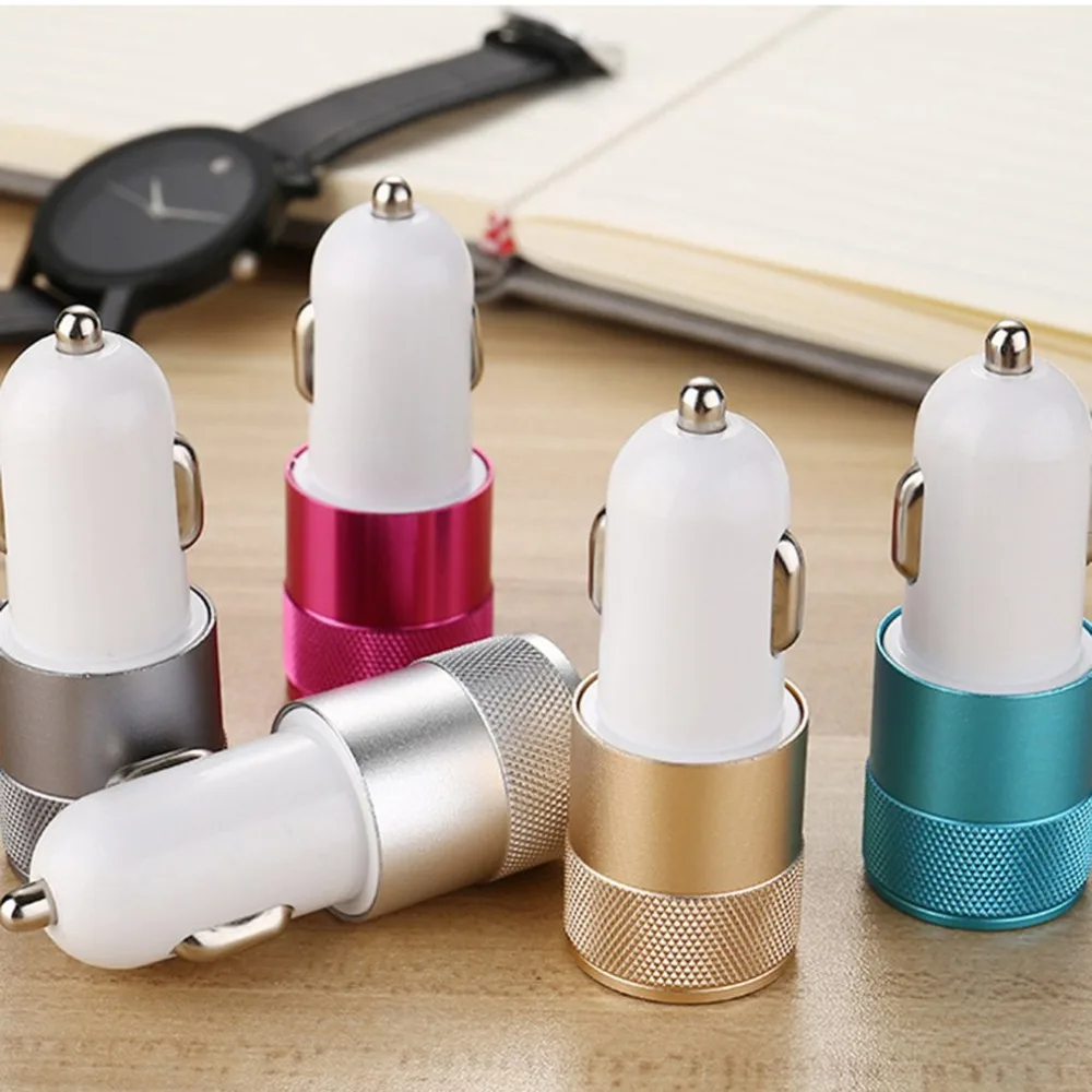 مصغرة 2 ميناء USB شاحن سيارة 2.1A العالمي المزدوج مزدوج USB الهاتف المحمول محول الشحن ل الهاتف الخليوي