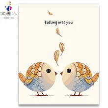 Животное птица картины маслом по номерам окрашивание холста Рисование Живопись по номерам с рамкой для простого современного декора стен