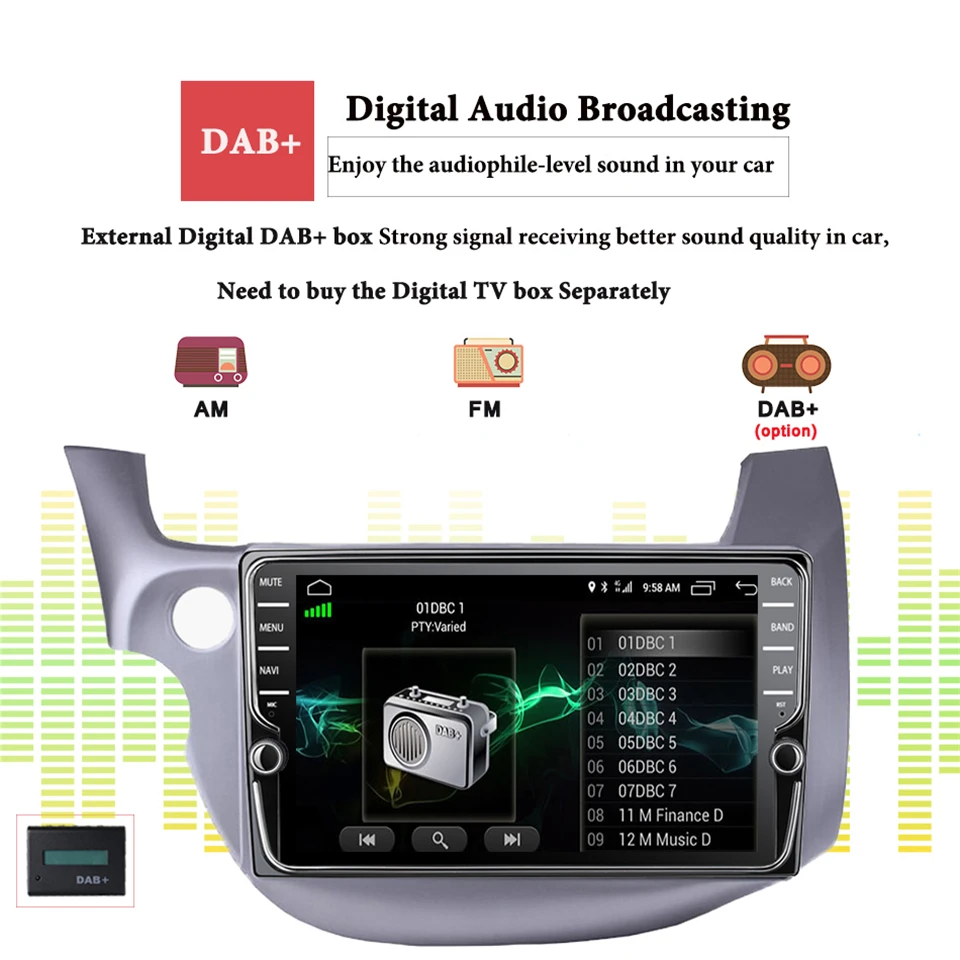 Cheap 2 Din 9" Octa Core Android 9.1 Fit HONDA FIT JAZZ 2006 - 2013 radio Head Unit Multimedia Navigation GPS gps dvd bluetooth player 12