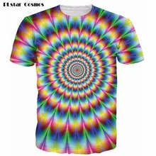 PLstar Cosmos Unique Mens Casual Colorful Galaxy Space Psychedelic 3D Printed T Shirt Men Fashion Tops Kaleidoscope Tee Shirts