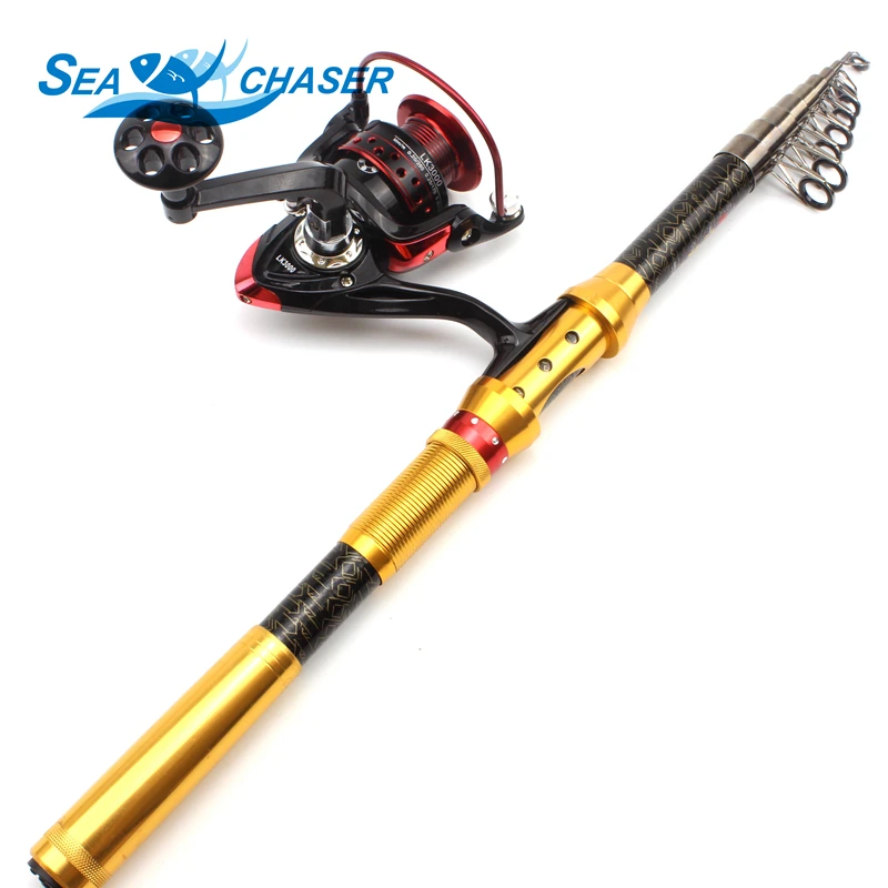 1.8m 2.1m 2.4m 2.7m 3.0m Telescopic Fishing Rod and Spinning Reel carp Combo Set Travel telescopic pole | Спорт и развлечения