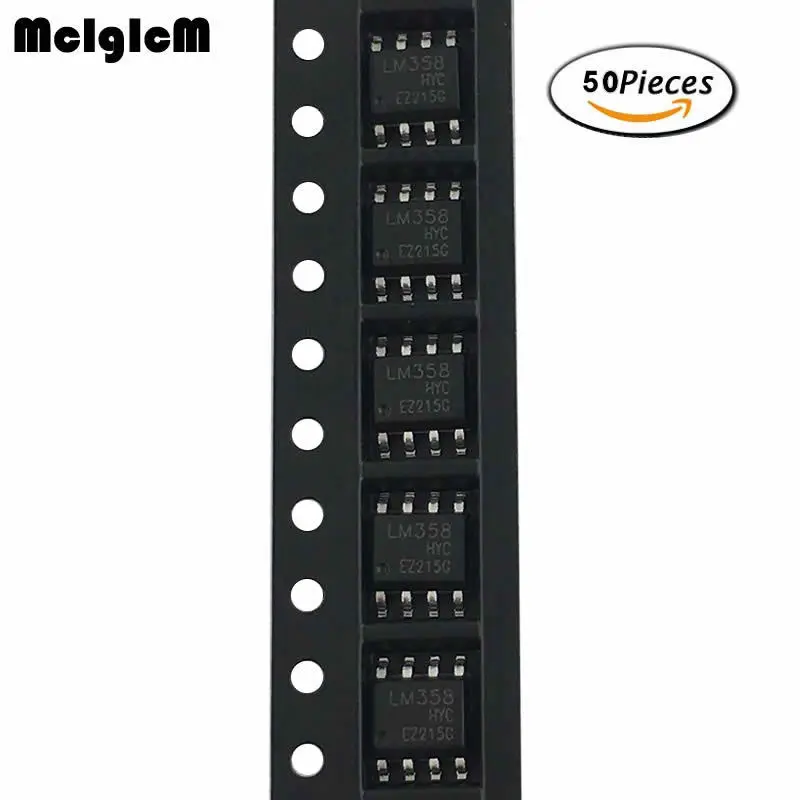 

MCIGICM 50pcs lm358 sop8 smd amplifier ic circuits lm358 operational signal amplifier lm358d lm358dr op amp