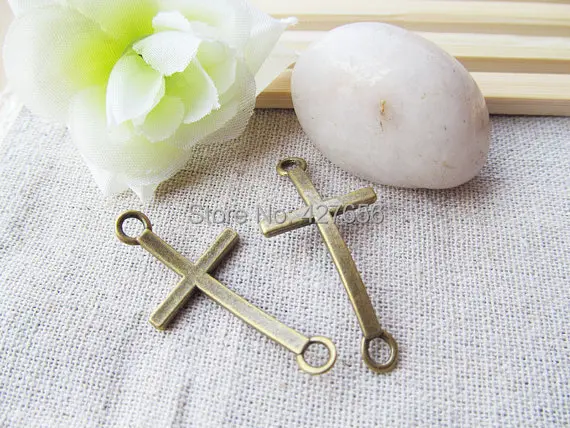 

100pcs Antique Silver tone/Bronze/Golden Sideway Blank Cross Connector Pendant Charm/Finding,for Bracelet,DIY Jewellry Accessory