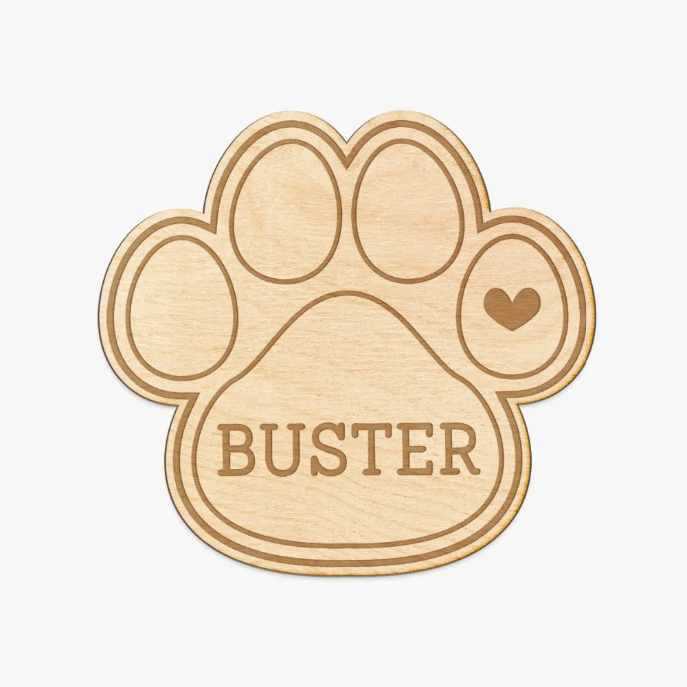 

Personalized Pet Paw Engraved Wood Sign ,wood signs, wedding props,Dog sign, Christmas gift