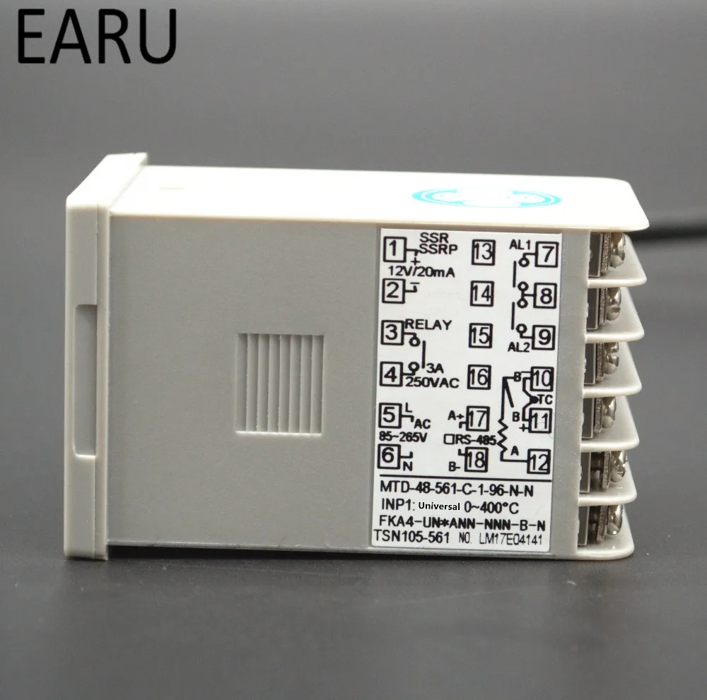 48*48mm Digital Temperature Controller Control AC85-265V Power Thermocouple Universial K J PT100 Input SSR+Relay / 4-20mA Output