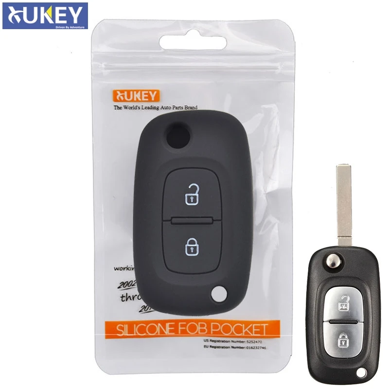 

Silicone Car Key Cover Case Shell Fob For Renault Clio Megane Kangoo Modus Flip Remote Key Case 2 Button