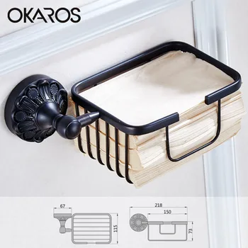

OKAROS Bathroom Toilet Paper Holder Paper Roll Basket Holder Oil Rubbed Black Brass Toilet Tissue box Paper Storage Rack