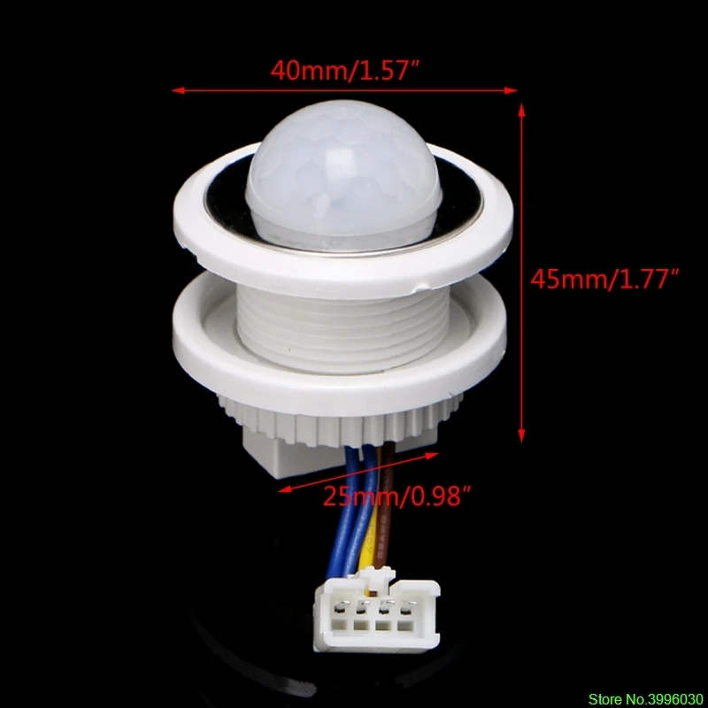 

40mm LED PIR Detector Infrared Motion Sensor Switch with Time Delay Adjustable