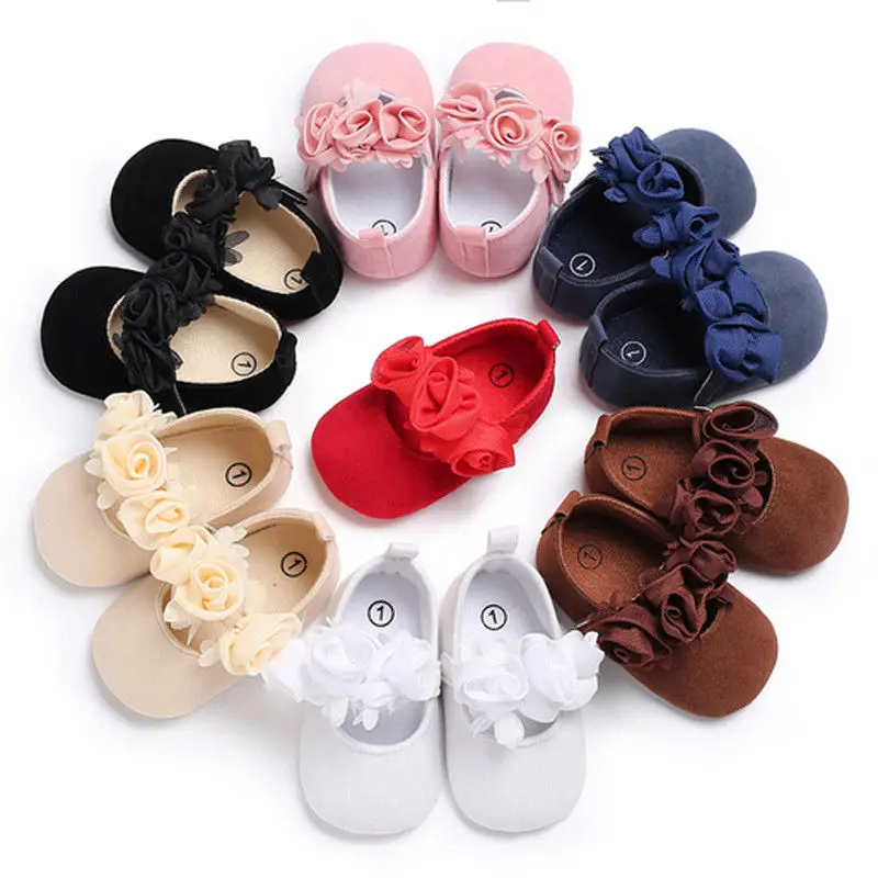 

2018 Cute Newborn Baby Boy Girl Pre-Walker White Sole Pram Shoes Trainers 0-18 Months