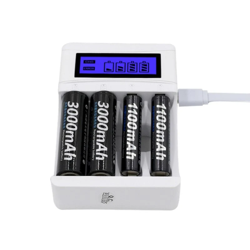 

4 Slots LCD Display Battery Charger Intelligent Charger For Battery AA / AAA Ni-Cd Ni-Mh Rechargeable Batteries