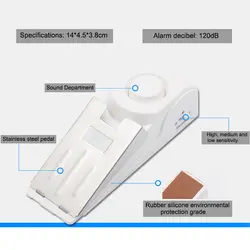 Охранная сигнализация для остановки двери, интеллектуальная пробка, портативное оповещение, защита от взлома для путешествий, офиса, дома