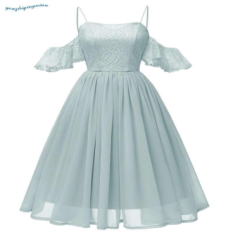 2018The new fall collection comes with a seven-point sleeve and blue-gray high-end dress for parties and weddings. Dresses