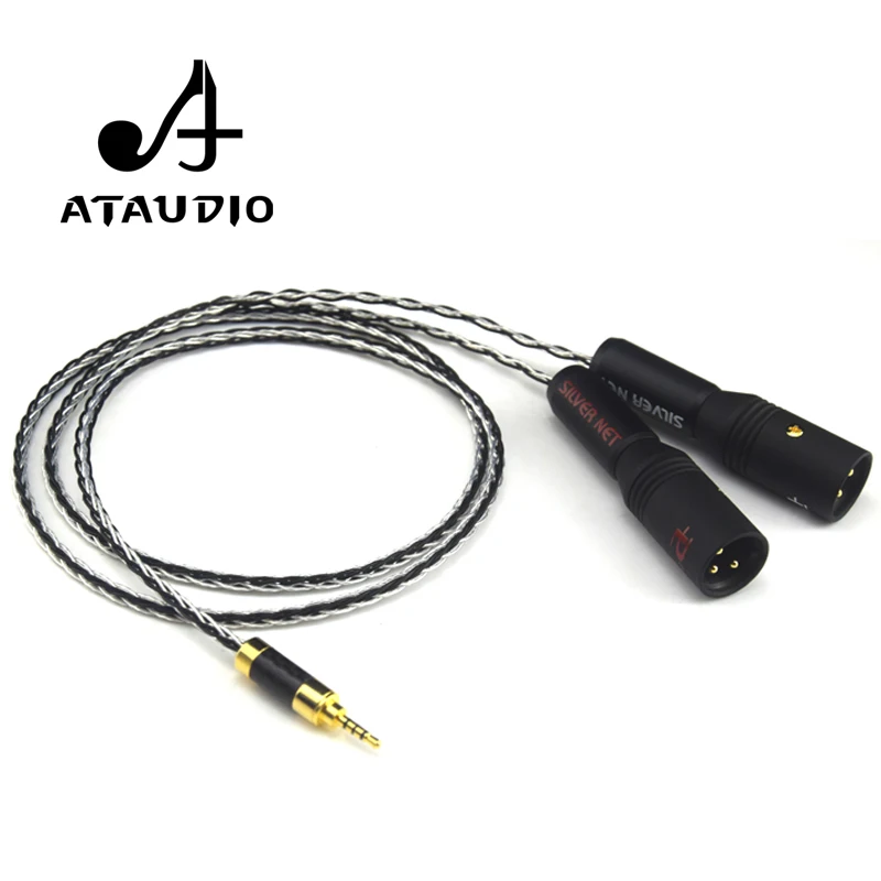 ATAUDIO Silver Plated Hifi 2.5mm TRRS Balanced to 2 XLR ...